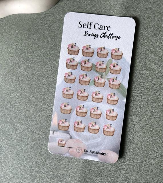 Self-Care Savings Challenge Trio | Treat Yourself • Beauty • Wellness | Aesthetic Cash Stuffing Cards | The Stylish Budget