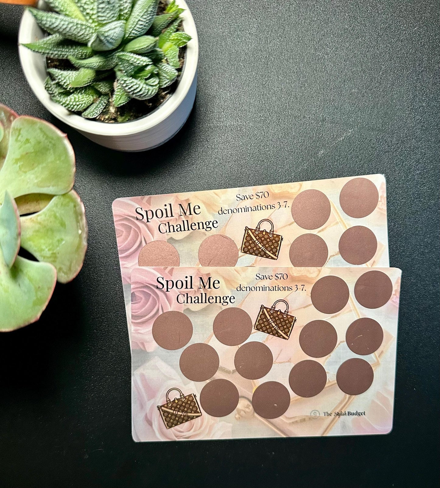 A5 Scratch Off Savings Challenge: Spoil Me Budget Tracker