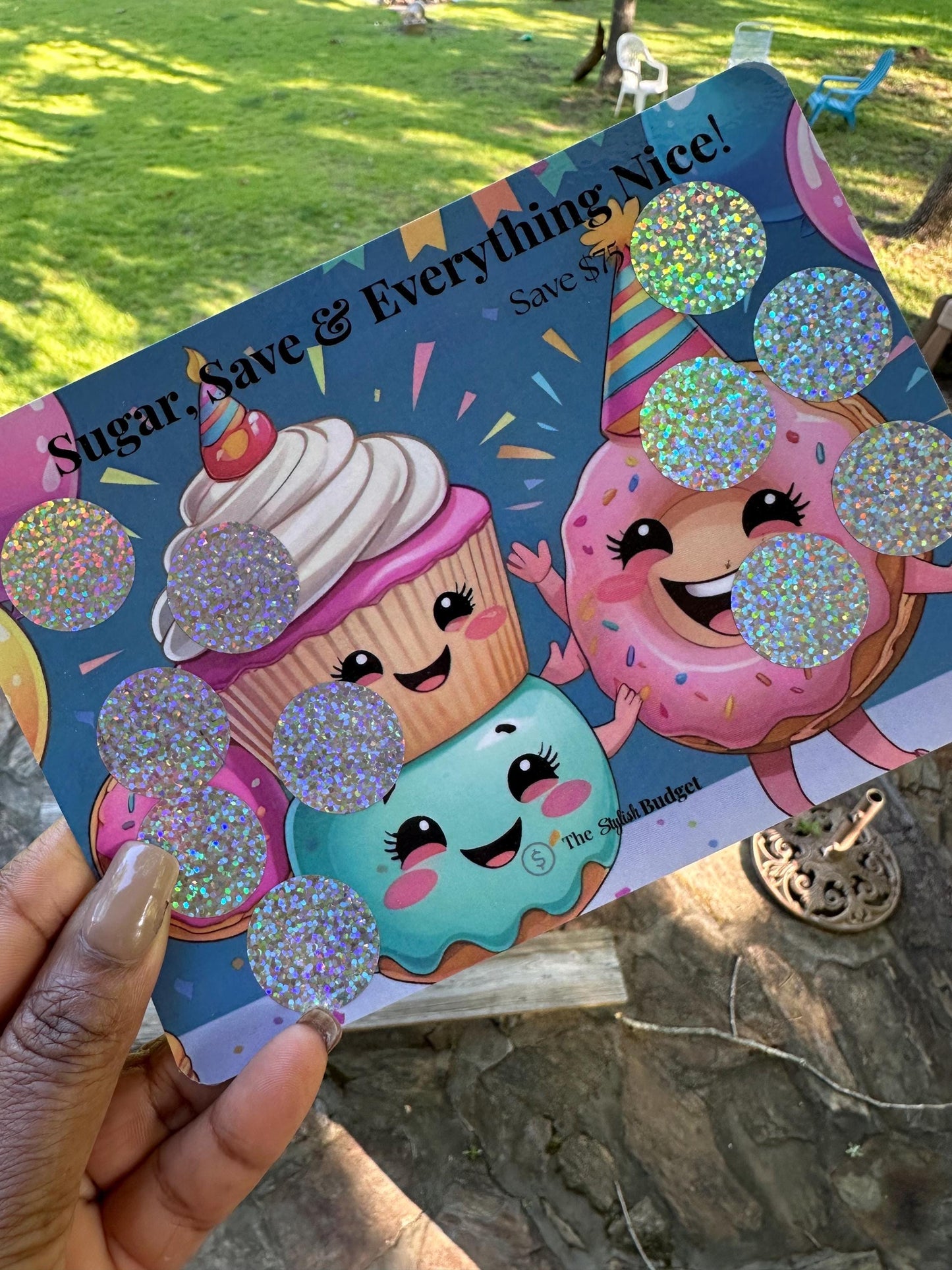 Sugar, Save & Everything Nice Scratch Off | Sweet Treat Savings Challenge | 75 dollar Mini Budget Card | The Stylish Budget