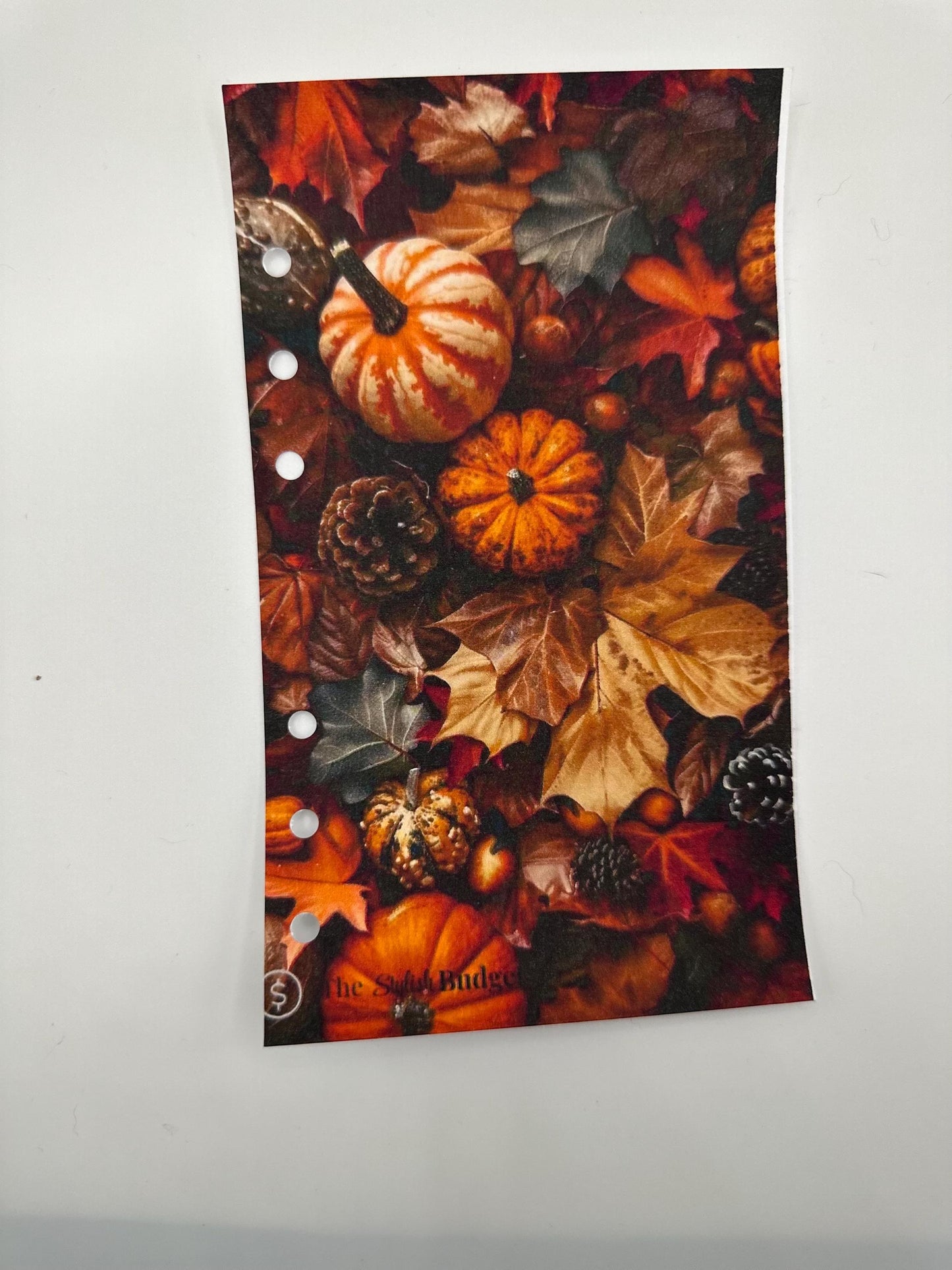 Autumn Harvest A6 Linen Dashboard | Fall Planner Divider with Pumpkins & Leaves