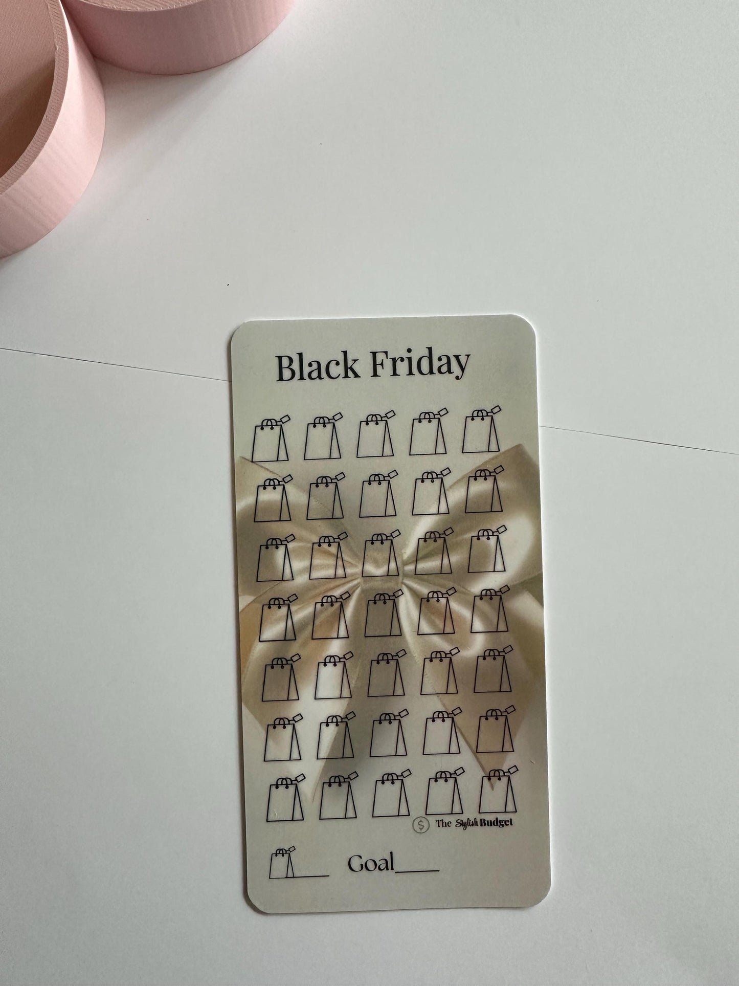 Black Friday Challenge Card – Holiday Budget Tracker | A6 Cash Envelope Insert | Minimal Luxe Christmas Money Tracker | The Stylish Bud