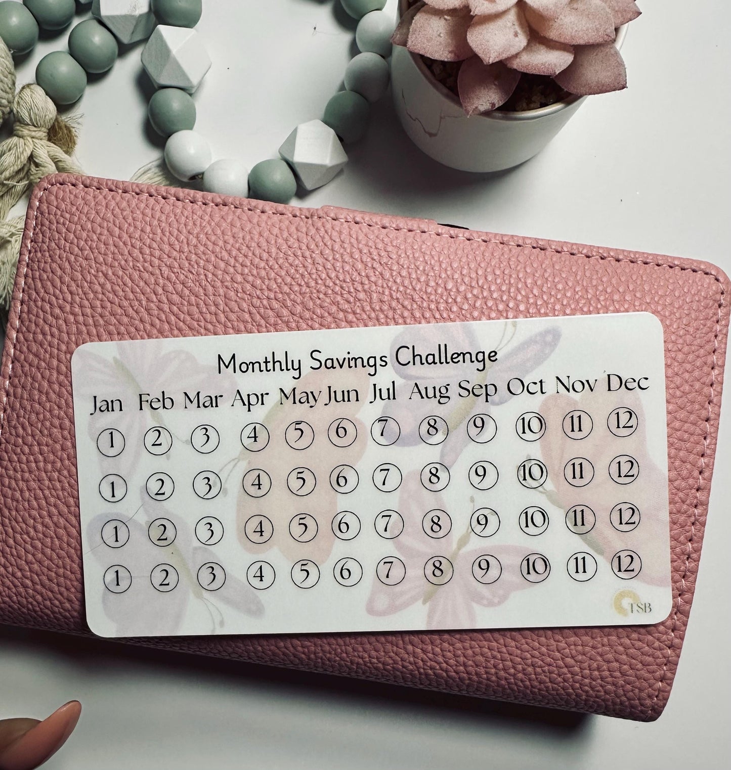 12 Month Savings Challenge Set – 4 Monthly Tracker Cards for Budget Binders | Cash Stuffing Tool
