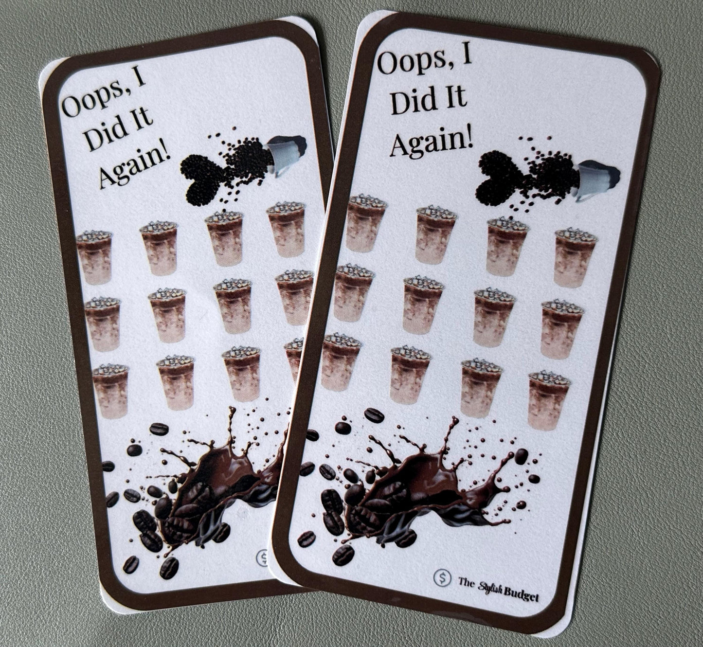 Oops, I Did It Again! Coffee Run Savings Challenge | A6 Budget Tracker | Fun Spending Habit Insert | The Stylish Budget