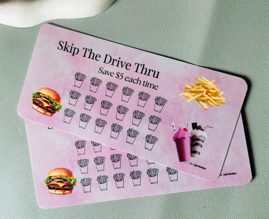 Skip the Drive Thru Savings Tracker | Fast Food Budget Challenge | A6 Cash Envelope Insert | The Stylish Budget