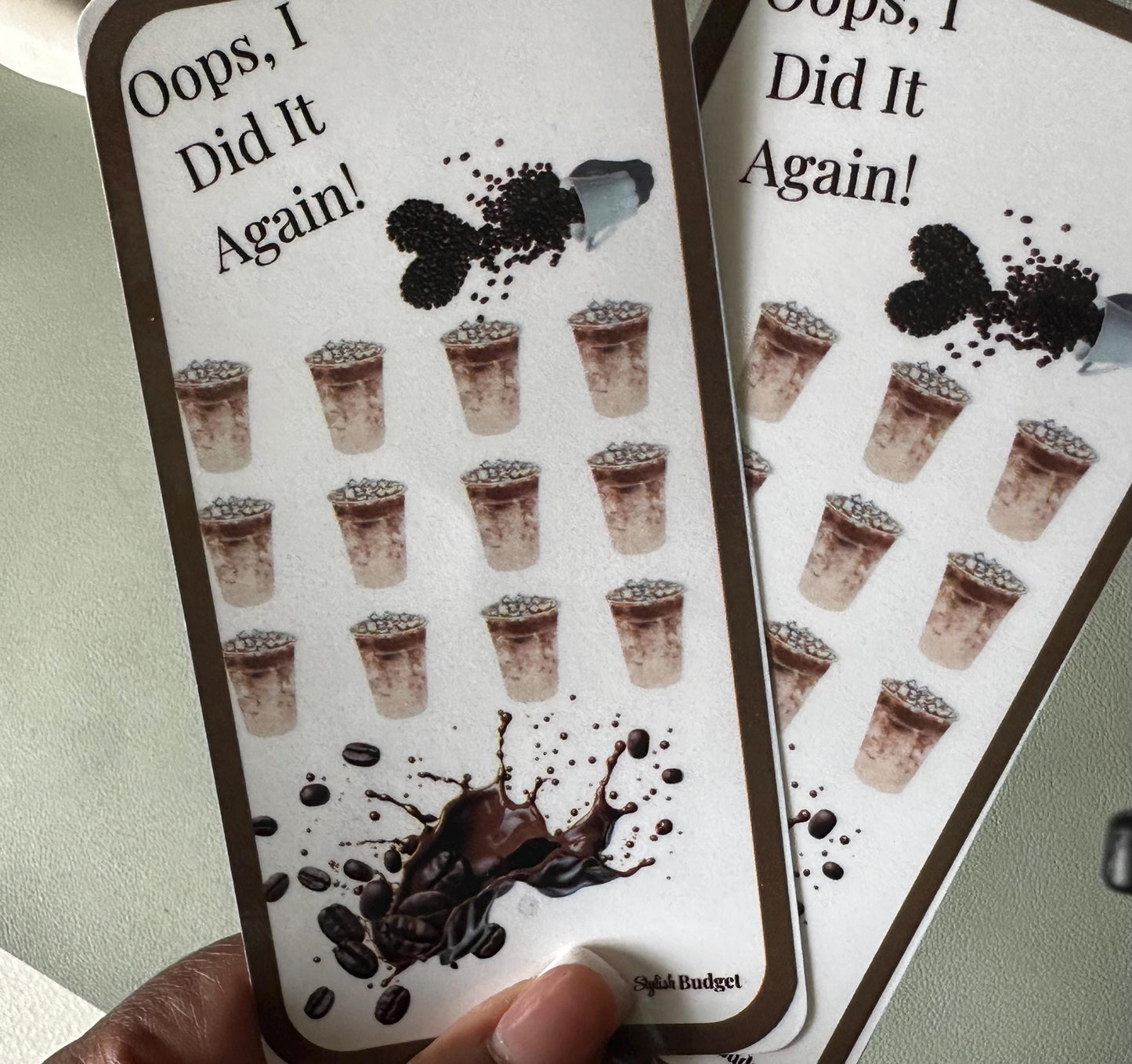 Oops, I Did It Again! Coffee Run Savings Challenge | A6 Budget Tracker | Fun Spending Habit Insert | The Stylish Budget