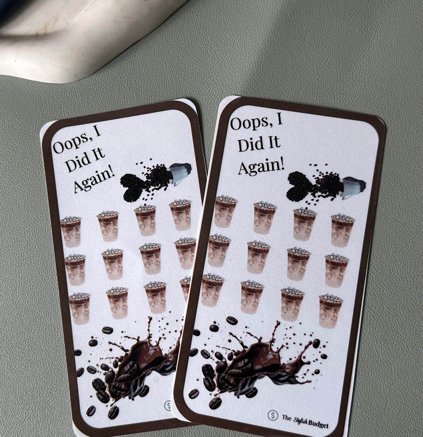 Oops, I Did It Again! Coffee Run Savings Challenge | A6 Budget Tracker | Fun Spending Habit Insert | The Stylish Budget