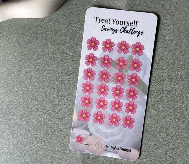 Self-Care Savings Challenge Trio | Treat Yourself • Beauty • Wellness | Aesthetic Cash Stuffing Cards | The Stylish Budget