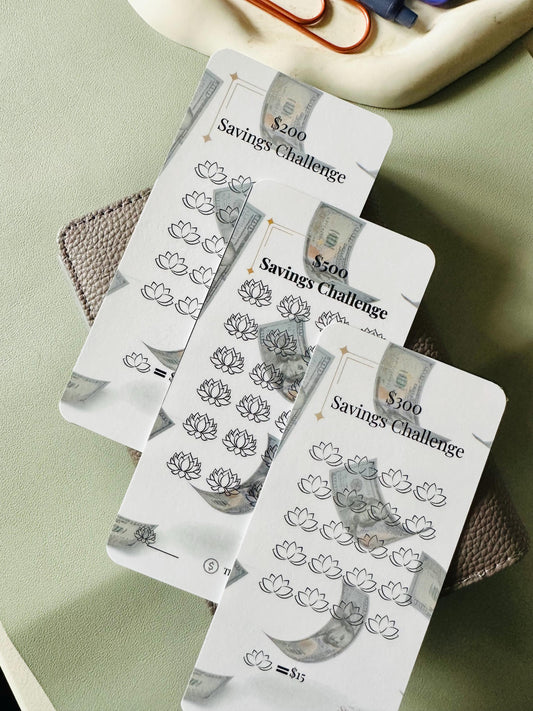 Abundance Savings Challenge – 200 hundred,300, 500 Budget Binder Trackers | A6 Cash Envelope Inserts | Money Saving Challenge Cards