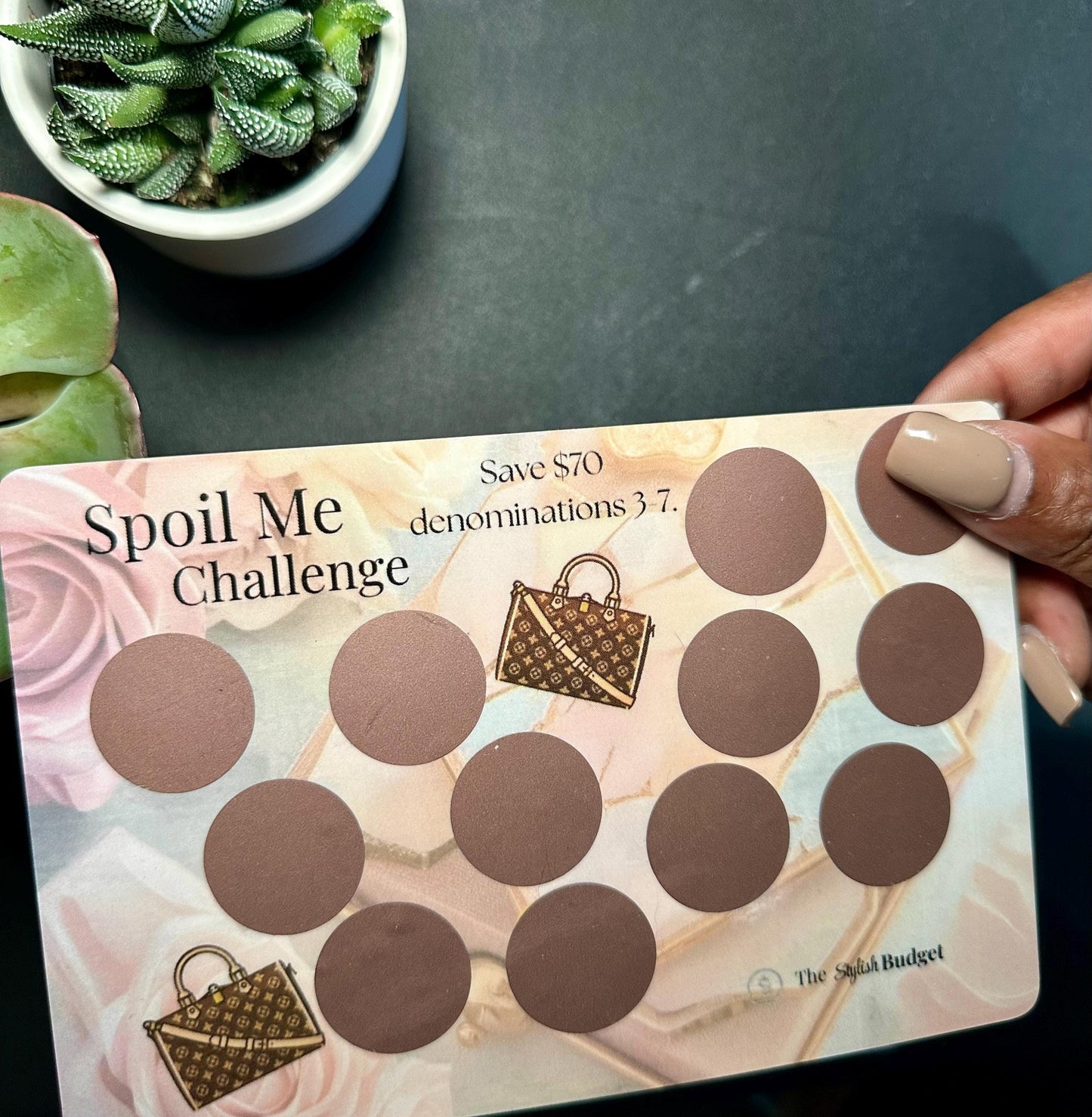 A5 Scratch Off Savings Challenge: Spoil Me Budget Tracker