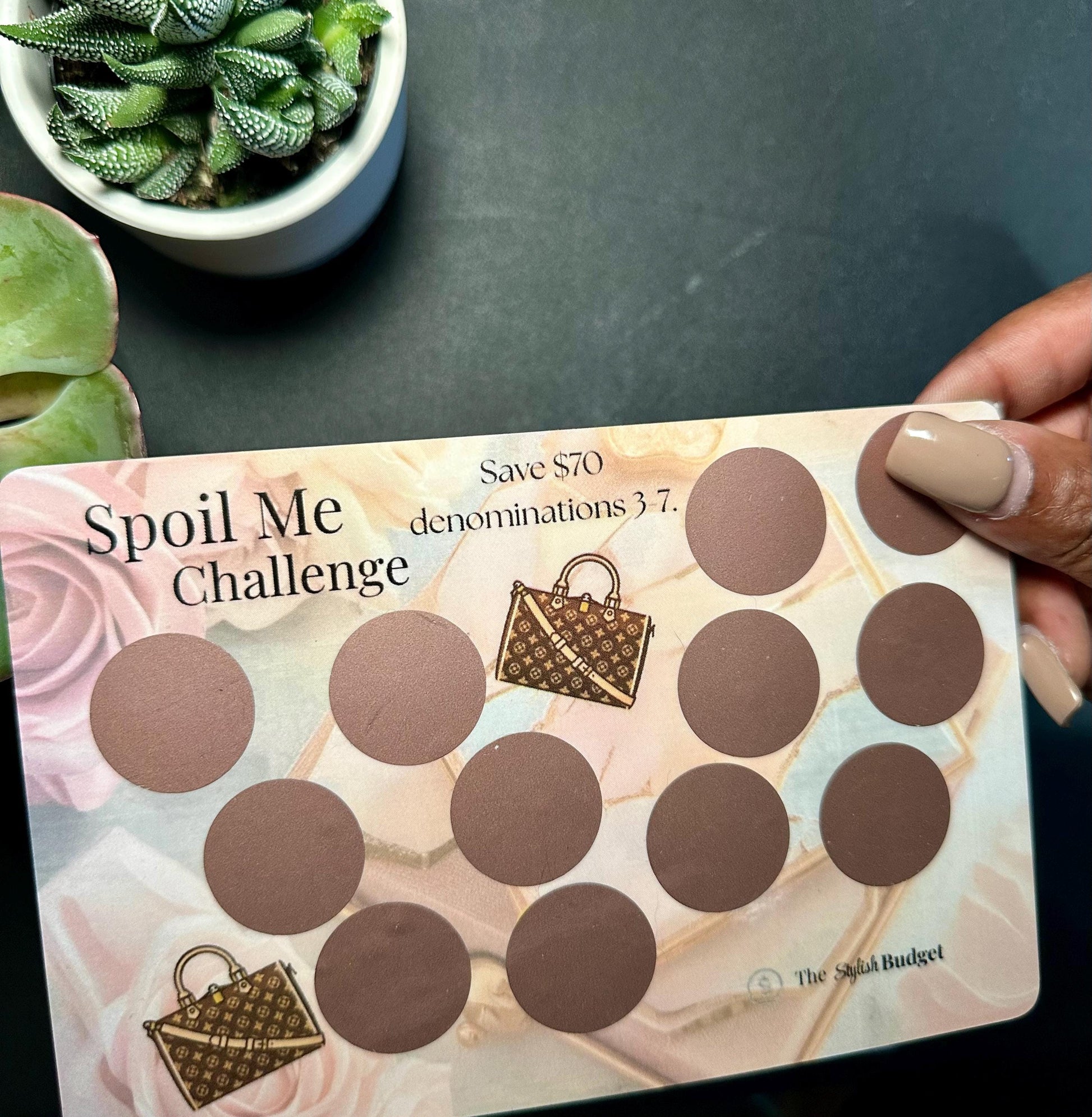 A5 Scratch Off Savings Challenge: Spoil Me Budget Tracker