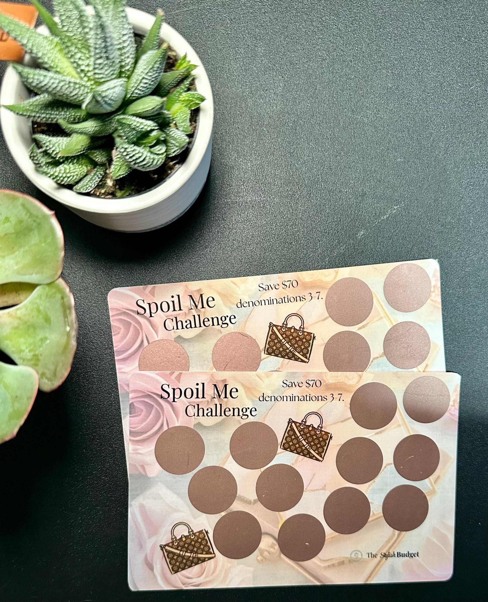 A5 Scratch Off Savings Challenge: Spoil Me Budget Tracker