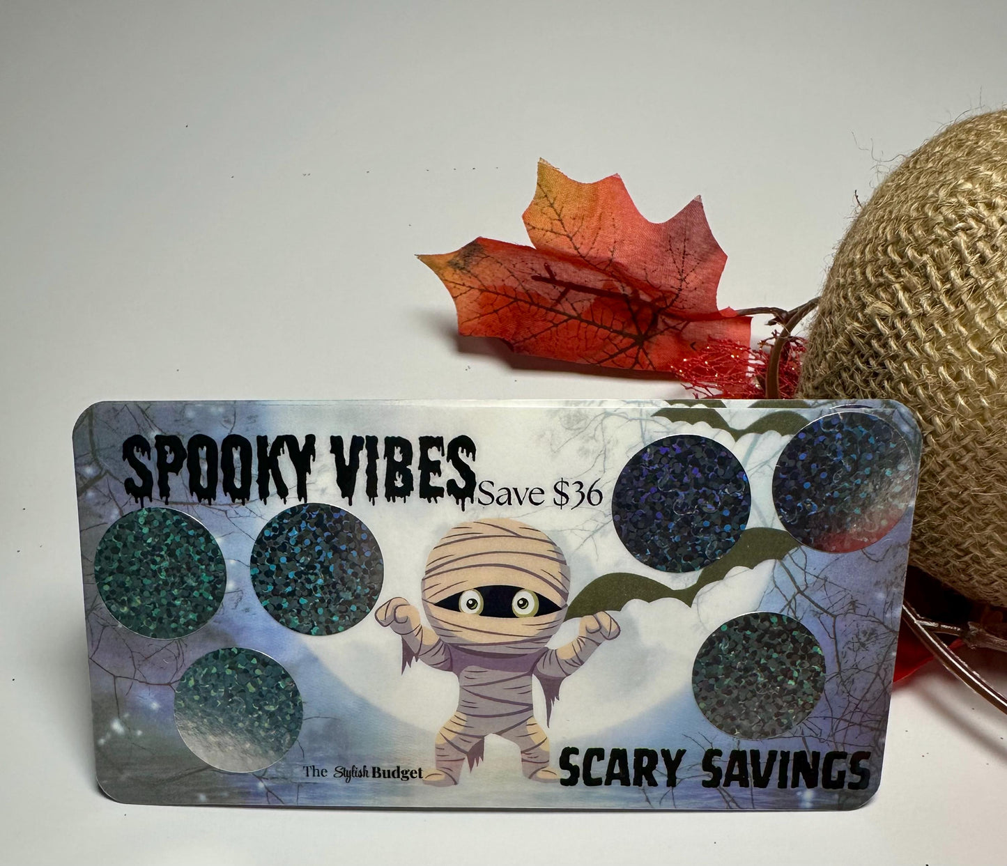 Spooky Vibes Scratch-Off Savings Challenge – Save 36 | Halloween Budget Tracker | Cash Stuffing Printable Game | The Stylish Budget