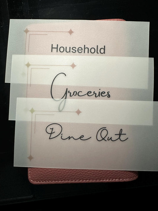 Custom A6 Budget Envelope Inserts | Personalized Cash Envelope Labels | Minimalist Laminated Dividers | Cash Stuffing Binder Organizer