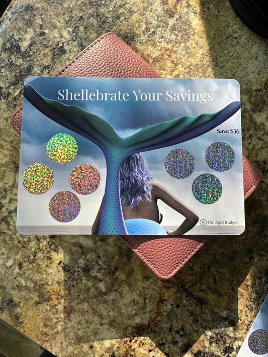 Shellebrate Your Savings Scratch & Save | Mermaid Theme Mini Challenge | 36 Savings Card | The Stylish Budget