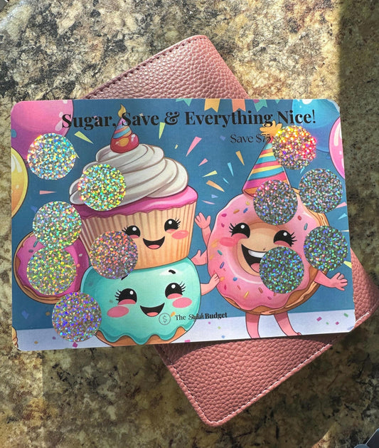 Sugar, Save & Everything Nice Scratch Off | Sweet Treat Savings Challenge | 75 dollar Mini Budget Card | The Stylish Budget