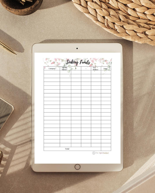 Sinking Funds Tracker Printable – Budgeting Sheet for Cash Envelopes and Savings Goals – A6 Binder Size