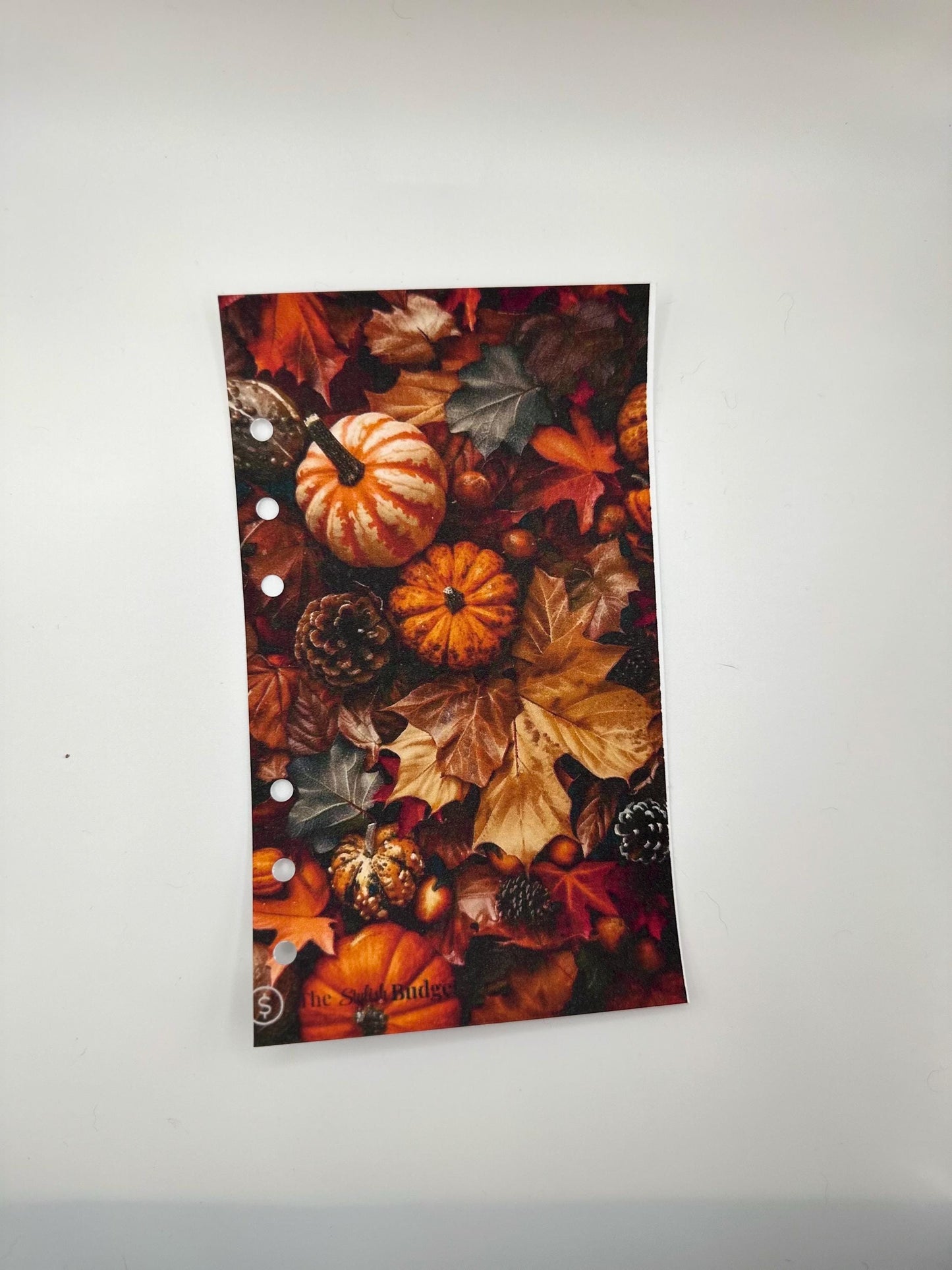 Autumn Harvest A6 Linen Dashboard | Fall Planner Divider with Pumpkins & Leaves