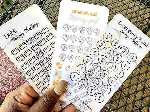 The Confidence Trio | Mini Budget Tracker Set for Debt, Emergency Fund, and Savings Goals | A6 Cash Envelope Inserts | The Stylish Budget