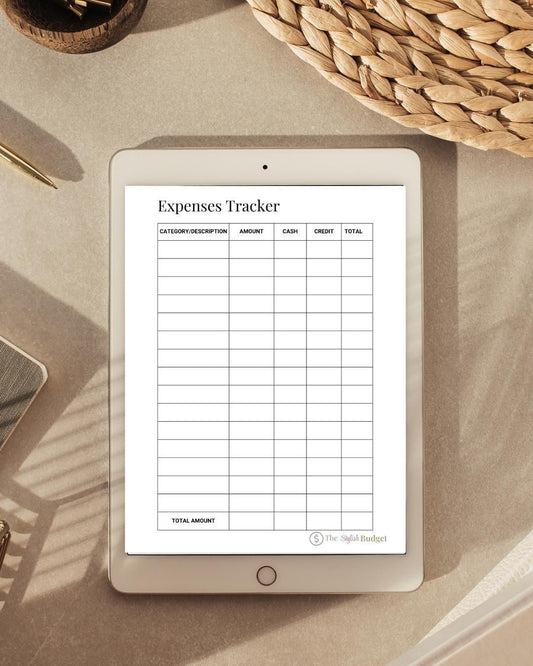Printable Expense Tracker - Budget Spending Log for Cash and Credit - Finance Planning Sheet PDF