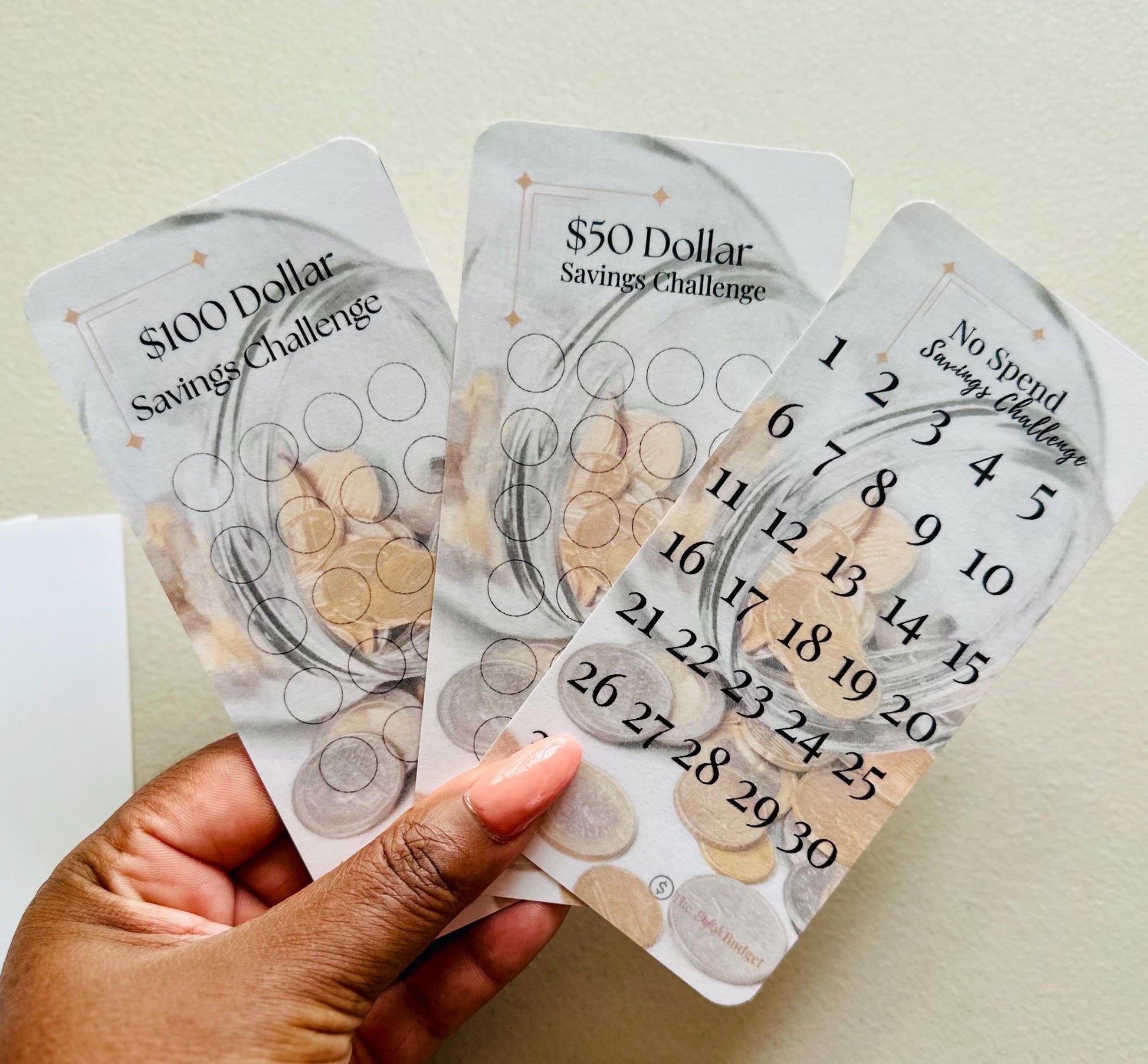 A6 Savings Challenge Cards Trio: Beginner Budget Trackers