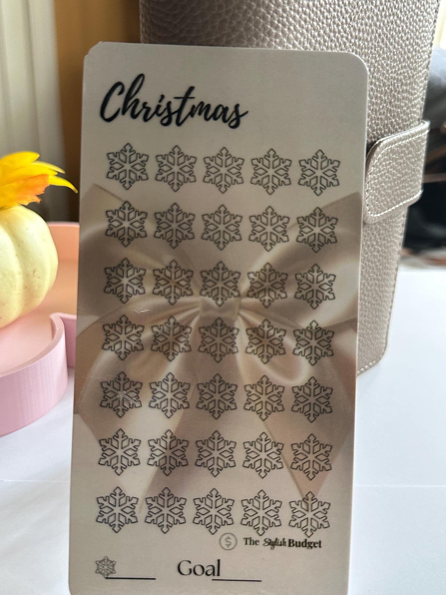 Christmas Savings Challenge Tracker – Holiday Budgeting Snowflake Goal Chart – Cash Stuffing Christmas Planner