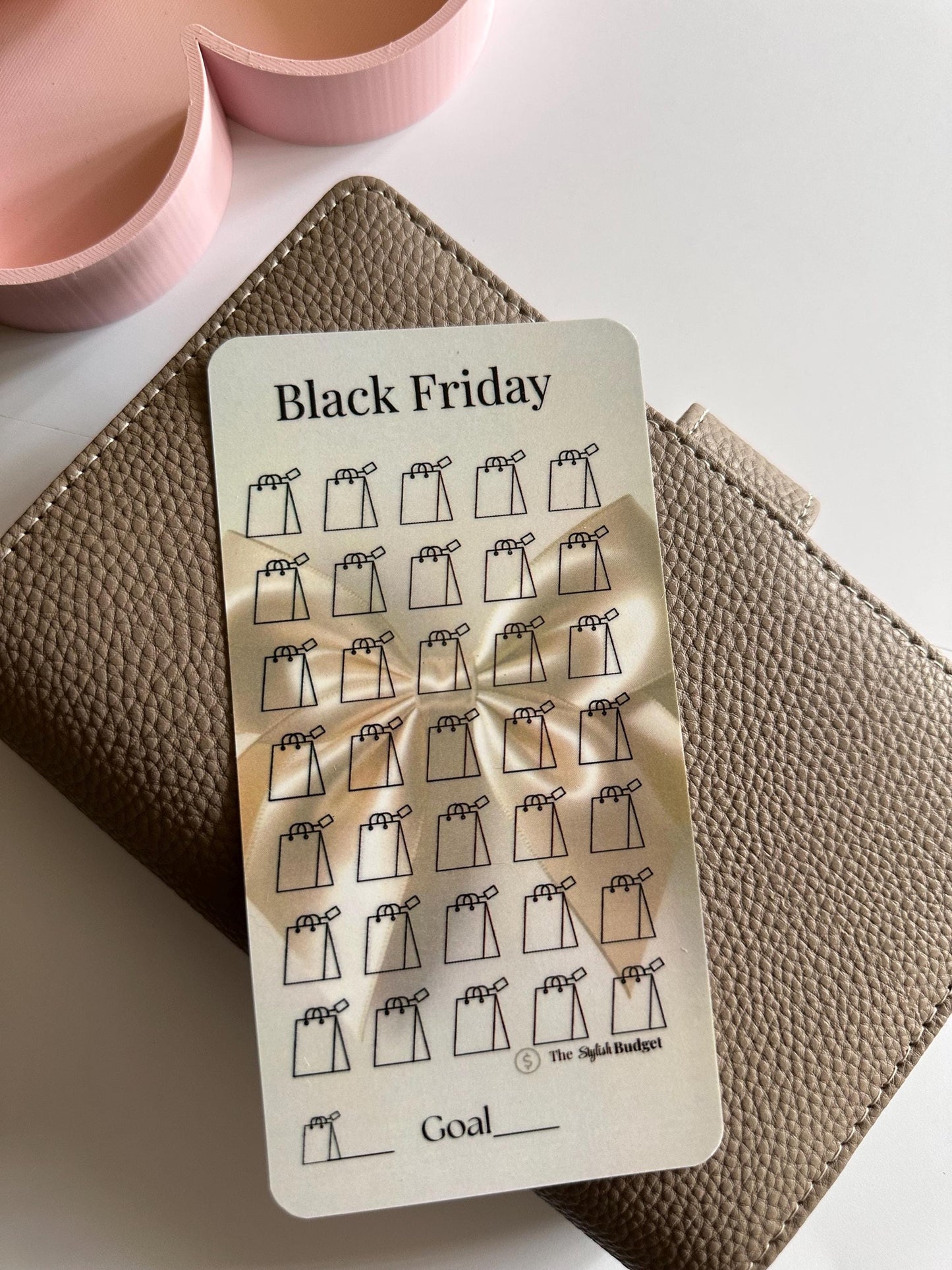 Black Friday Challenge Card – Holiday Budget Tracker | A6 Cash Envelope Insert | Minimal Luxe Christmas Money Tracker | The Stylish Bud