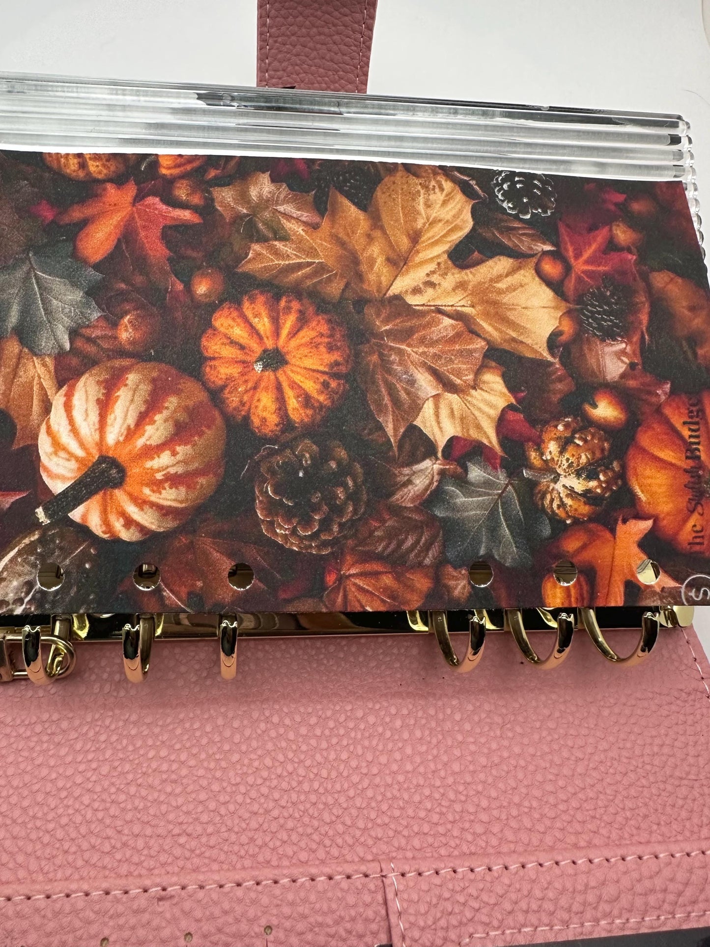 Autumn Harvest A6 Linen Dashboard | Fall Planner Divider with Pumpkins & Leaves