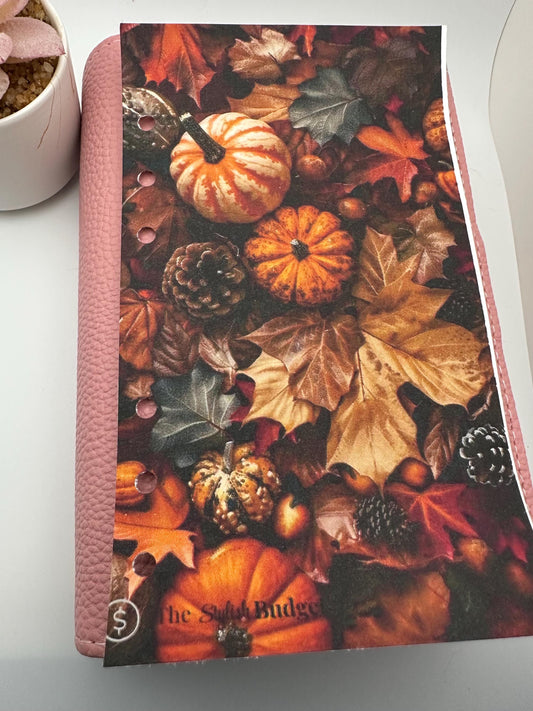Autumn Harvest A6 Linen Dashboard | Fall Planner Divider with Pumpkins & Leaves