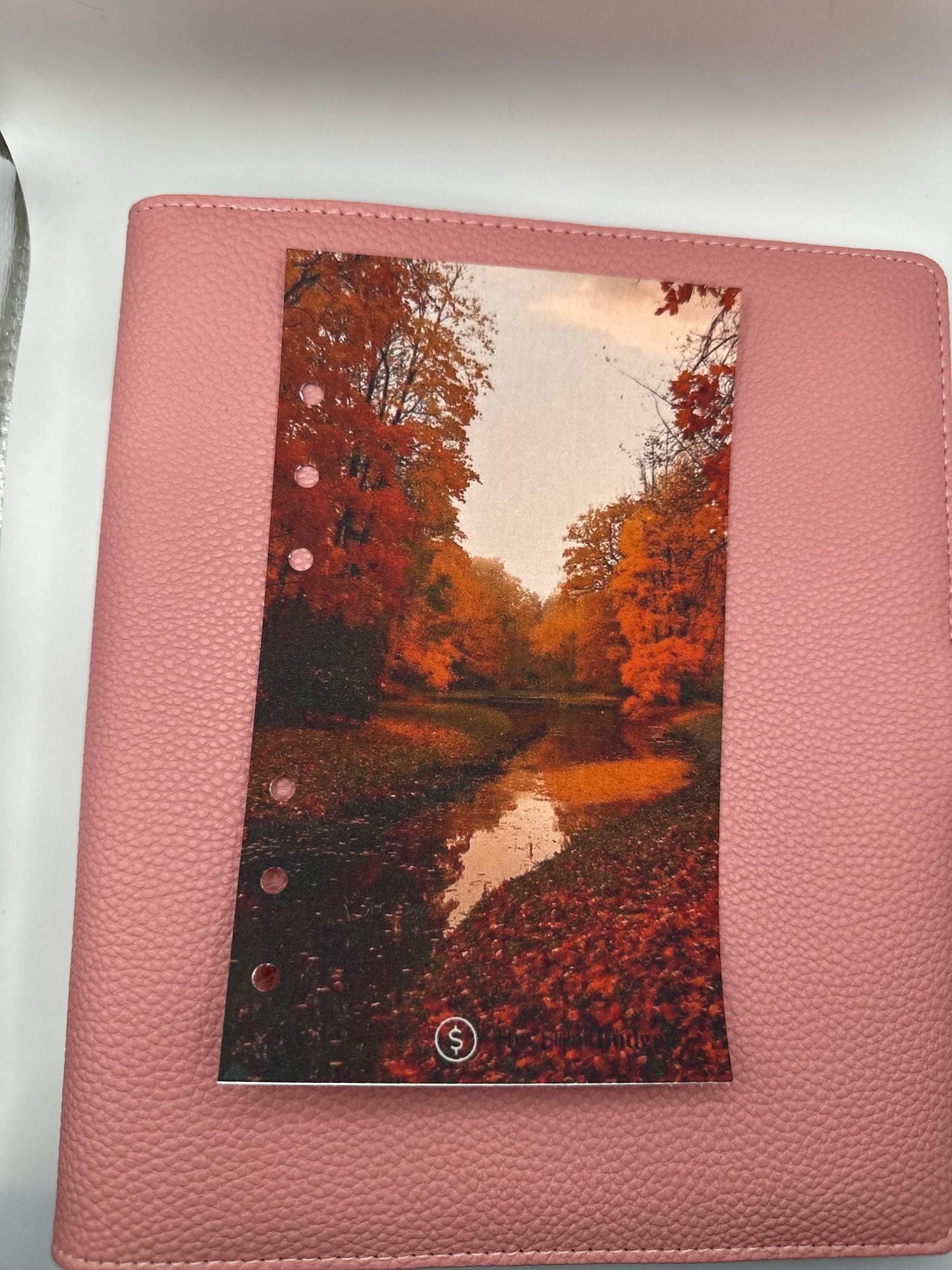 Fall Linen Planner Dashboard with Trees & Leaves | Autumn Cash Envelope Binder Divider | Seasonal Budgeting Accessory