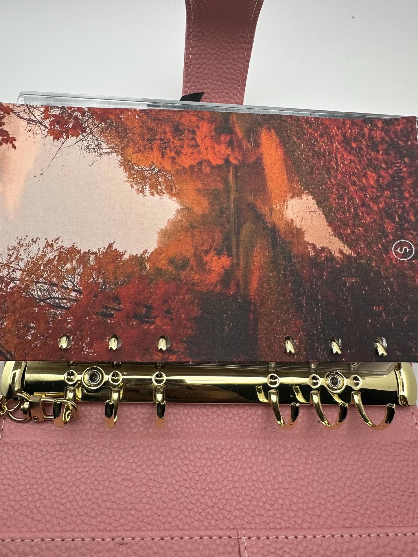 Fall Linen Planner Dashboard with Trees & Leaves | Autumn Cash Envelope Binder Divider | Seasonal Budgeting Accessory