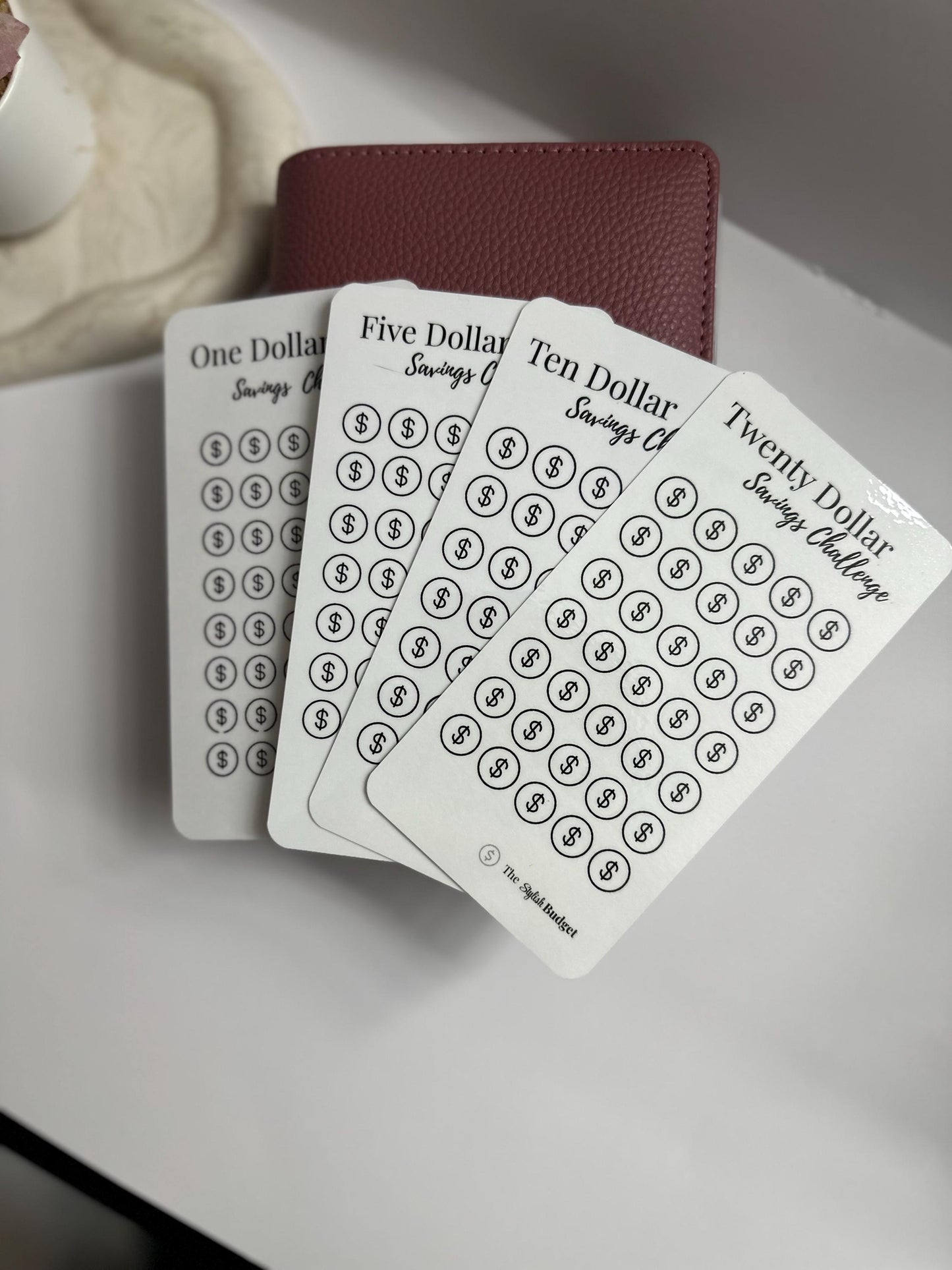 A6 Savings Challenge Tracker Set – 1, 5, 10, 20 Cash Stuffing Budget Binder Inserts – Money Saving Envelopes