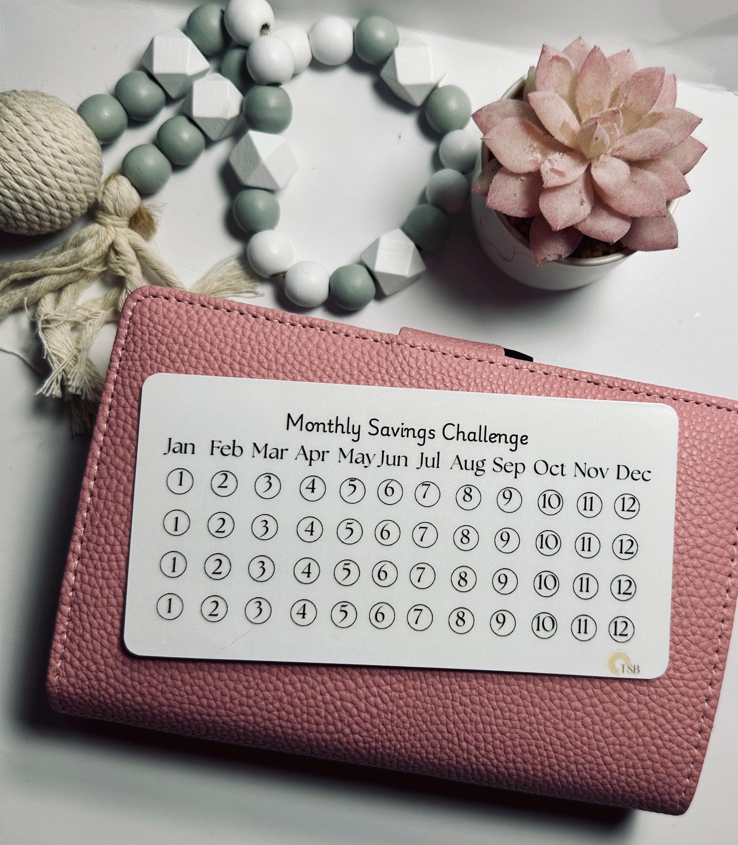12 Month Savings Challenge Set – 4 Monthly Tracker Cards for Budget Binders | Cash Stuffing Tool