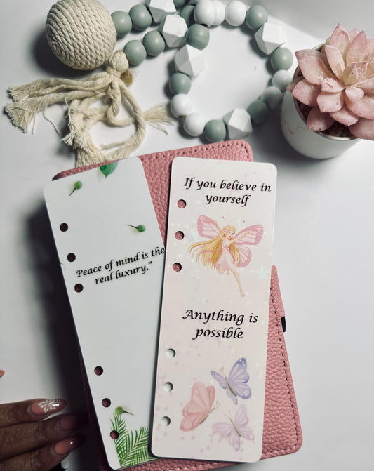 Motivational A6 Binder Bookmark – Positive Quote Dashboard for Budget Planners