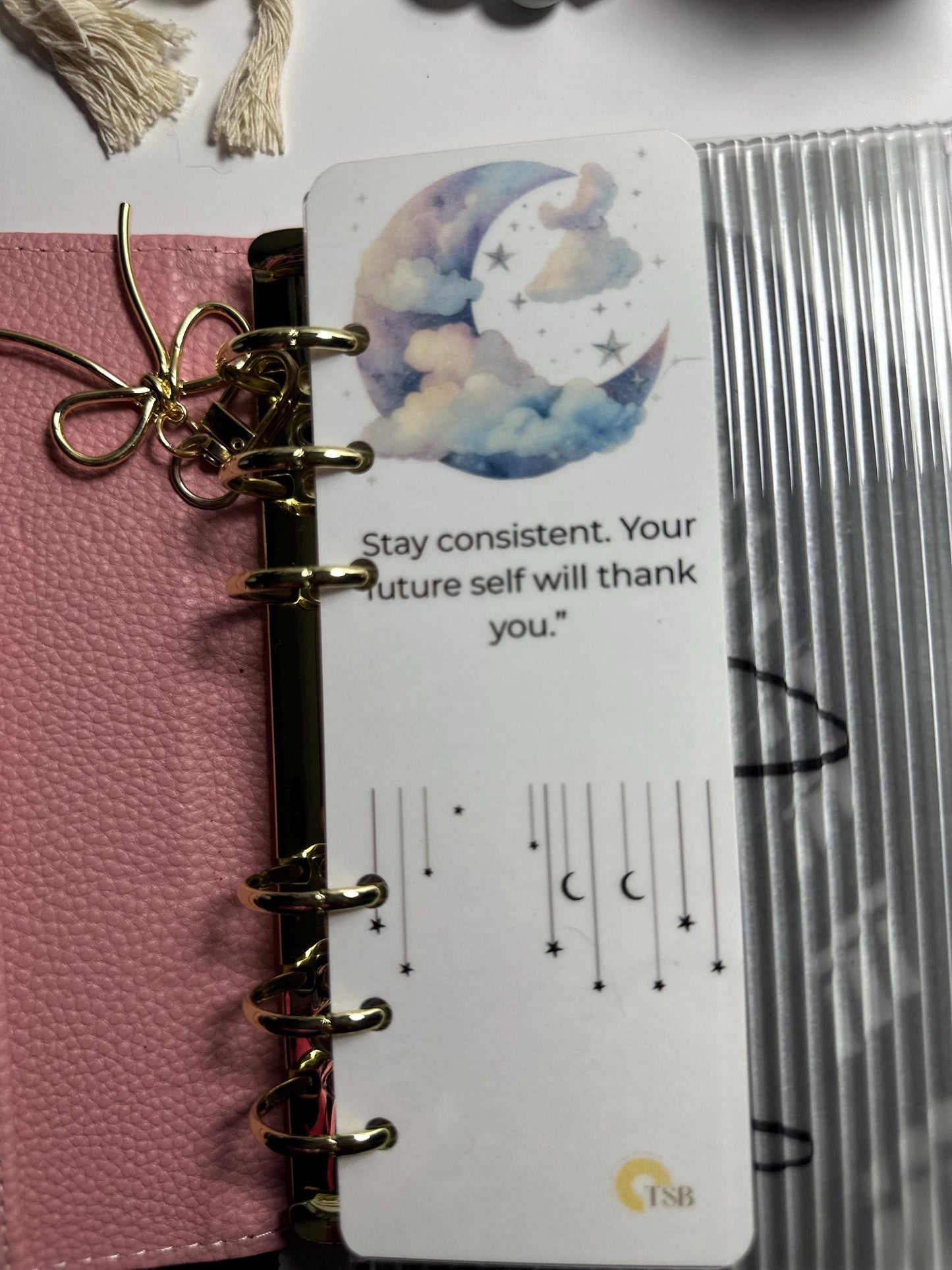 Motivational A6 Binder Bookmark – Positive Quote Dashboard for Budget Planners