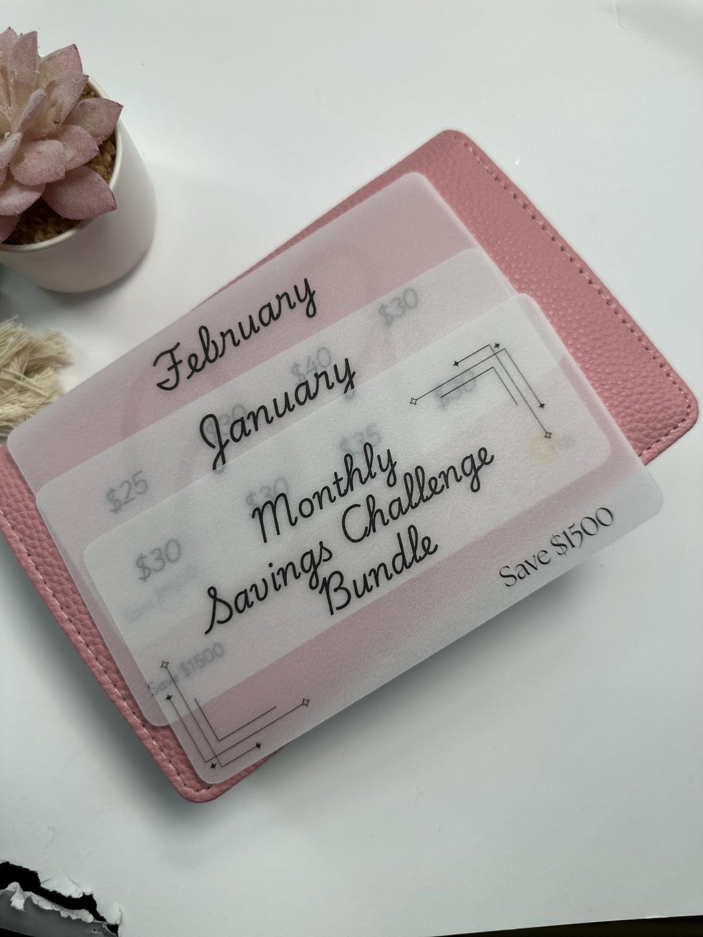 Monthly Savings Challenge Bundle – 12 Month Cash Stuffing Tracker | Save 1500 in a Year