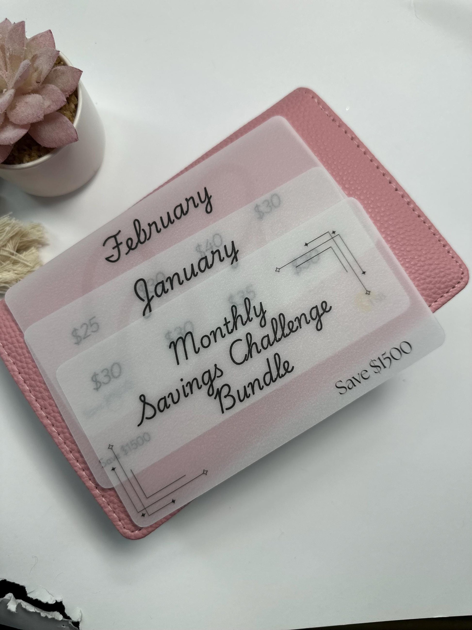 Monthly Savings Challenge Bundle – 12 Month Cash Stuffing Tracker | Save 1500 in a Year