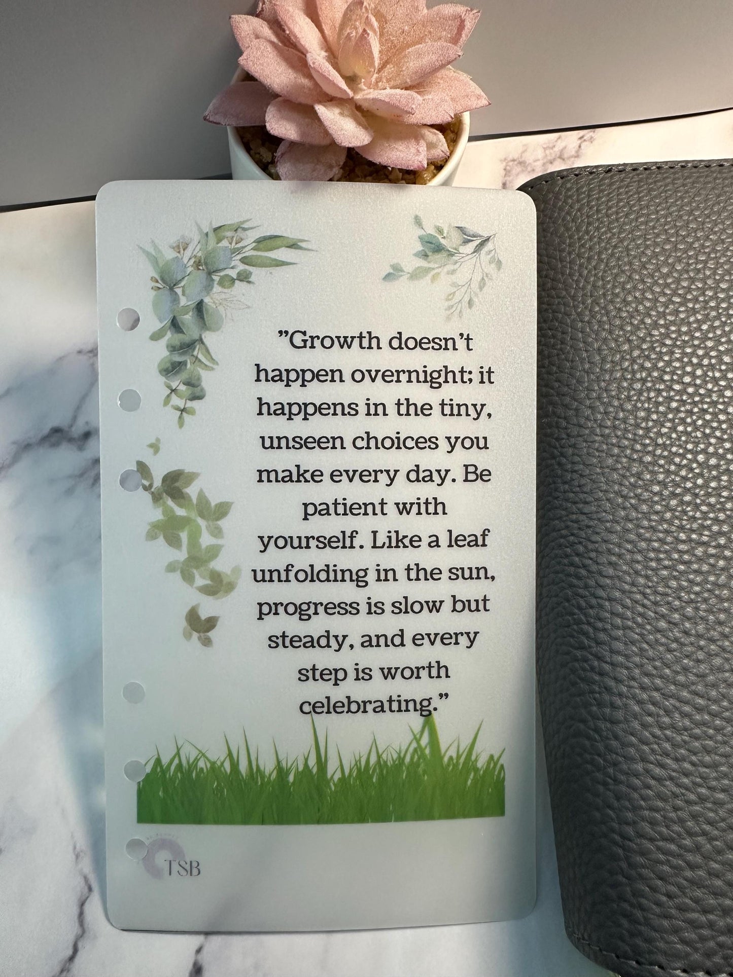 A6 Vellum Planner Dashboards: Inspirational Affirmations, Budget Binder Set