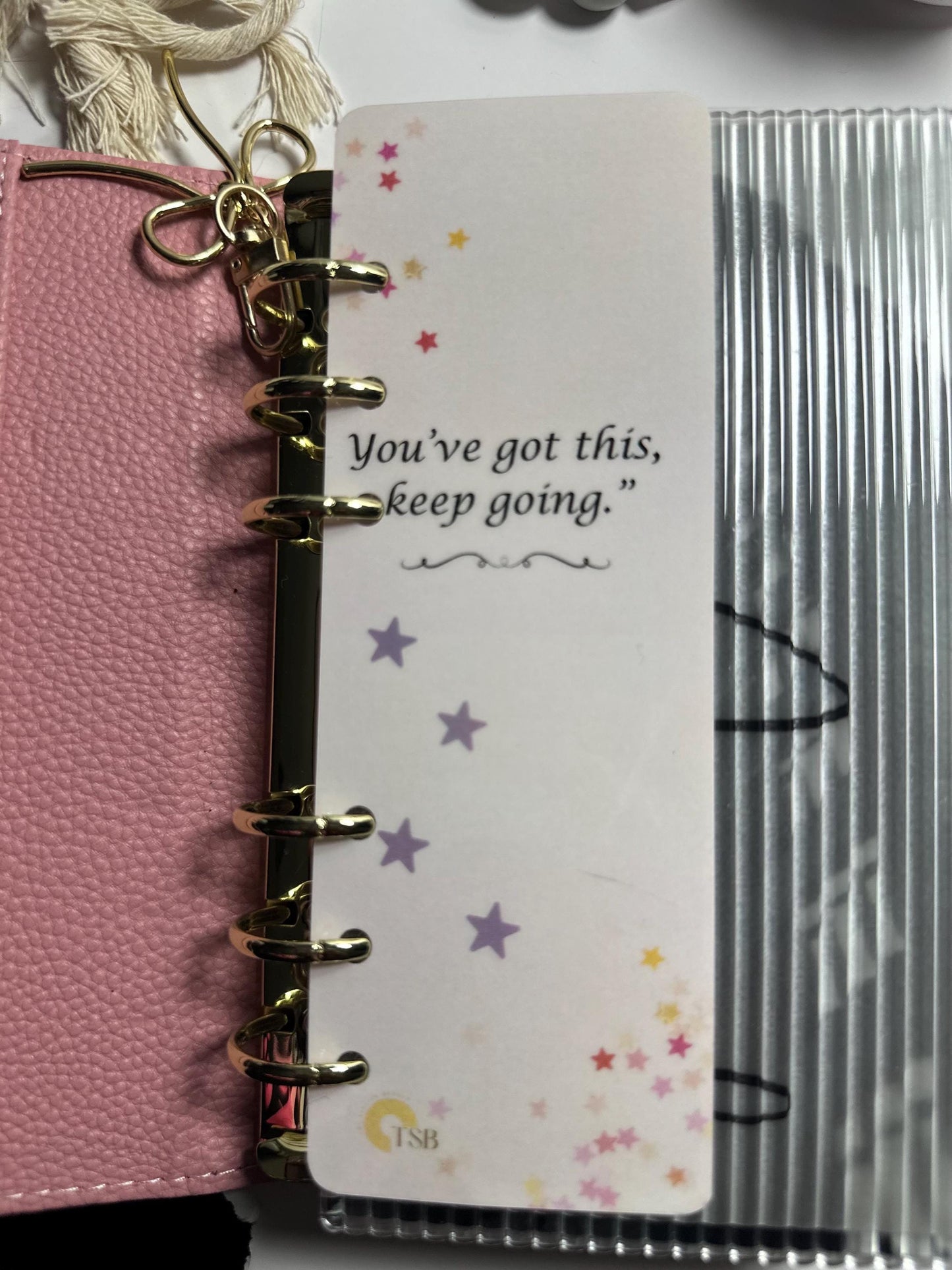 Motivational A6 Binder Bookmark – Positive Quote Dashboard for Budget Planners