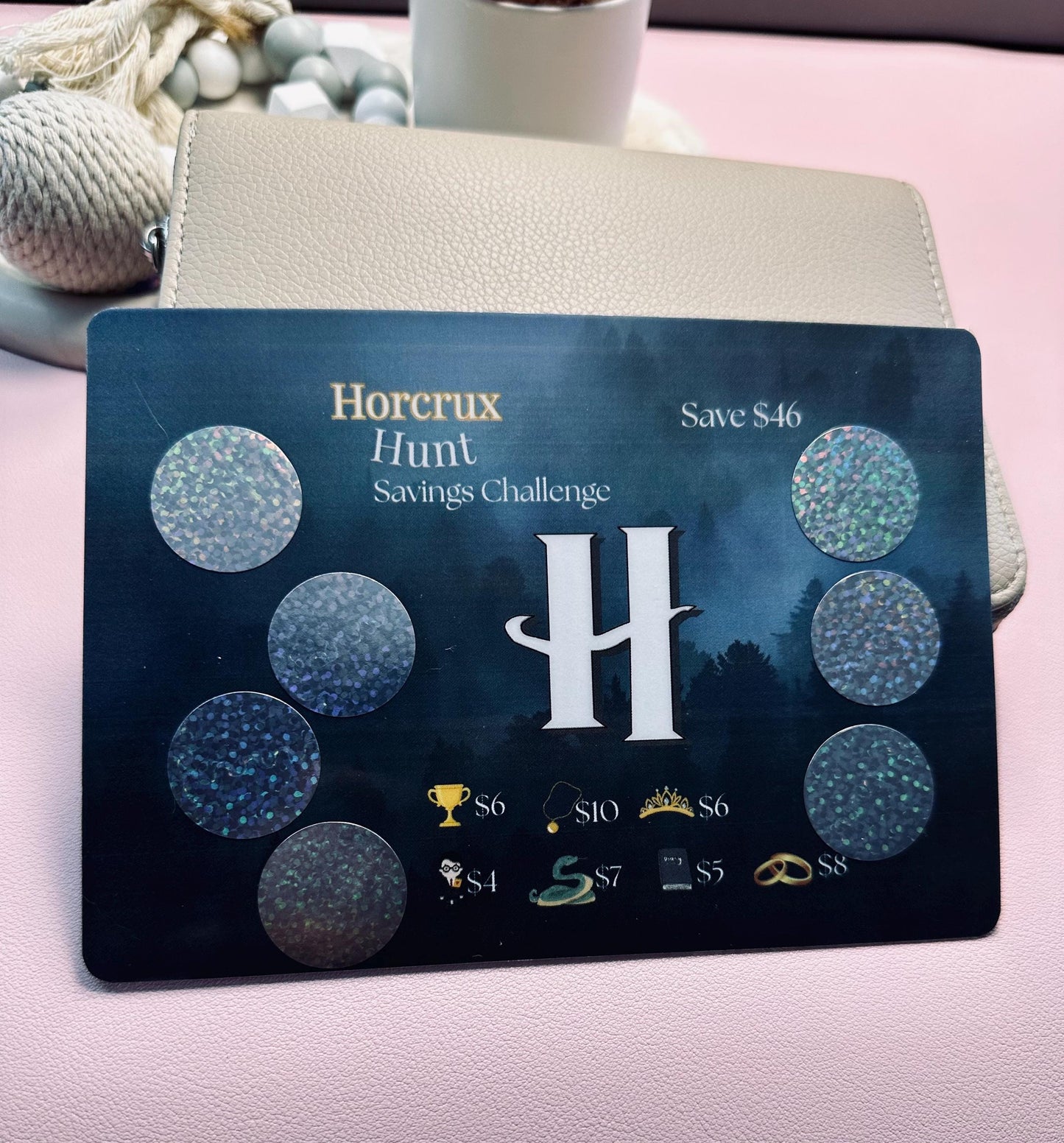 Horcrux Hunt Savings Challenge | Harry Potter Inspired Scratch Off Card | A6 Budget Binder Insert