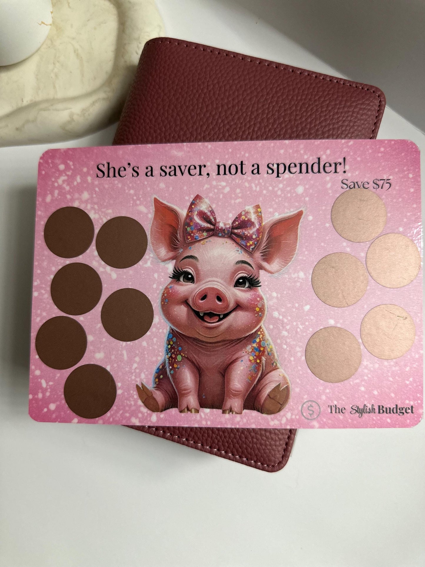 Cash Envelope Budgeting Bundle: Faux Leather Bank Bag & Savings Challenge