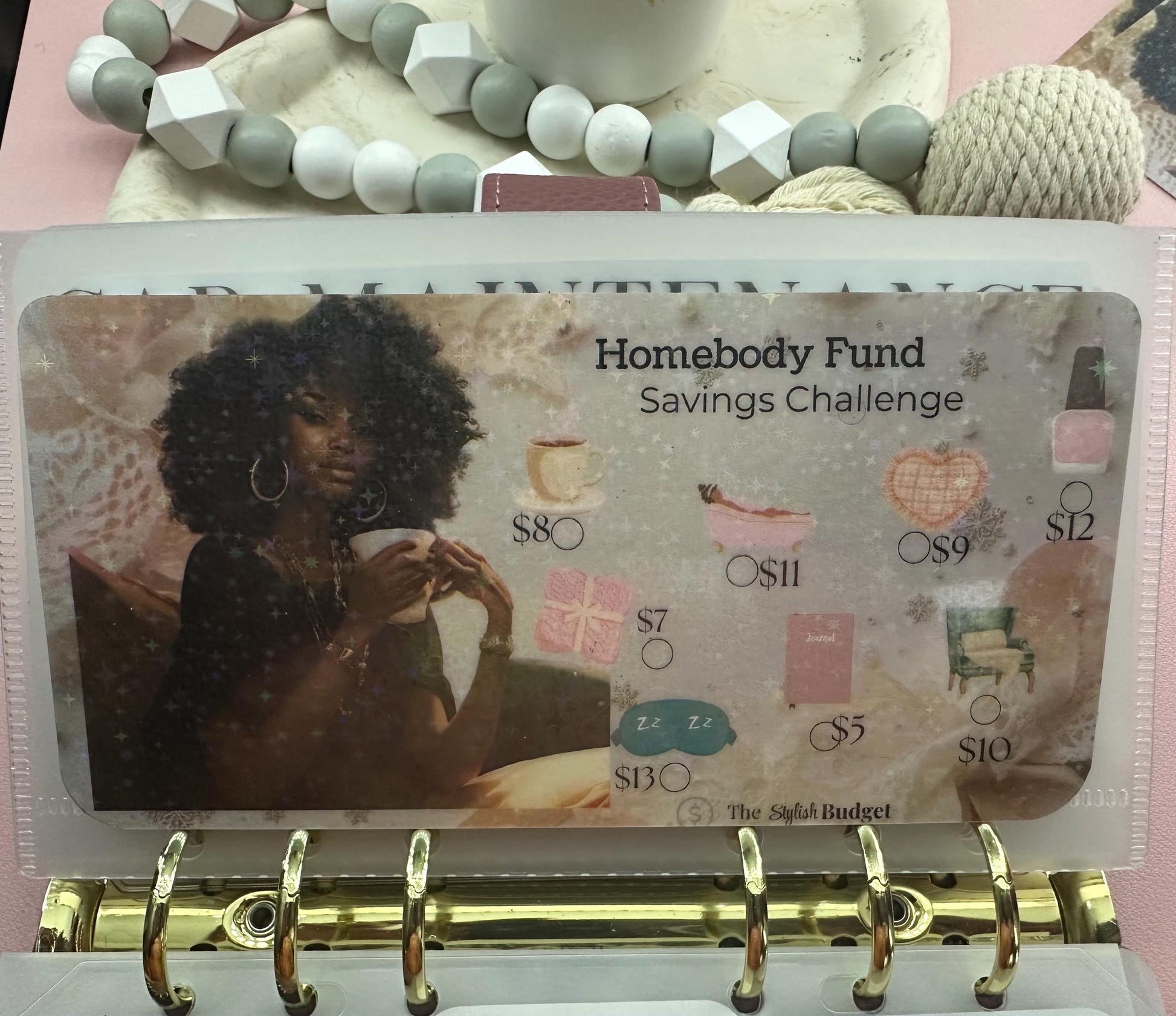 Homebody Fund Savings Challenge | A6 Budget Binder Insert | Cozy Soft Life Cash Envelope Tracker