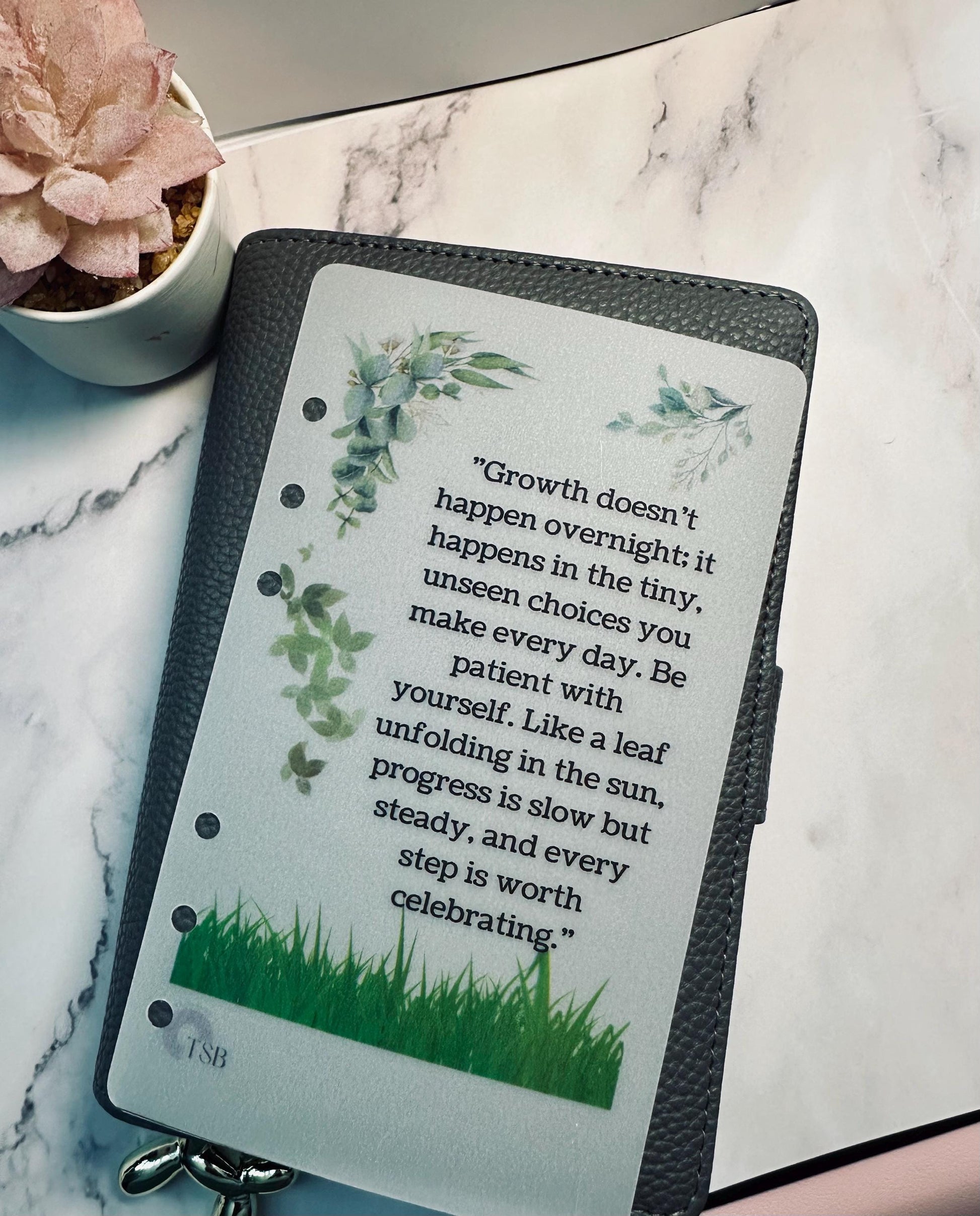 A6 Vellum Planner Dashboards: Inspirational Affirmations, Budget Binder Set