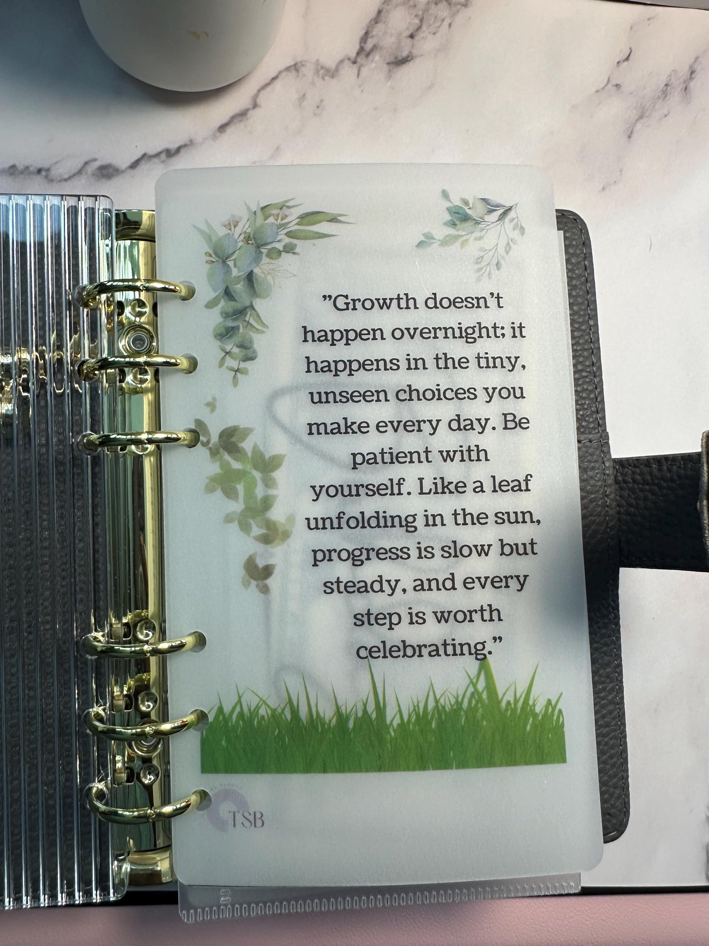 A6 Vellum Planner Dashboards: Inspirational Affirmations, Budget Binder Set