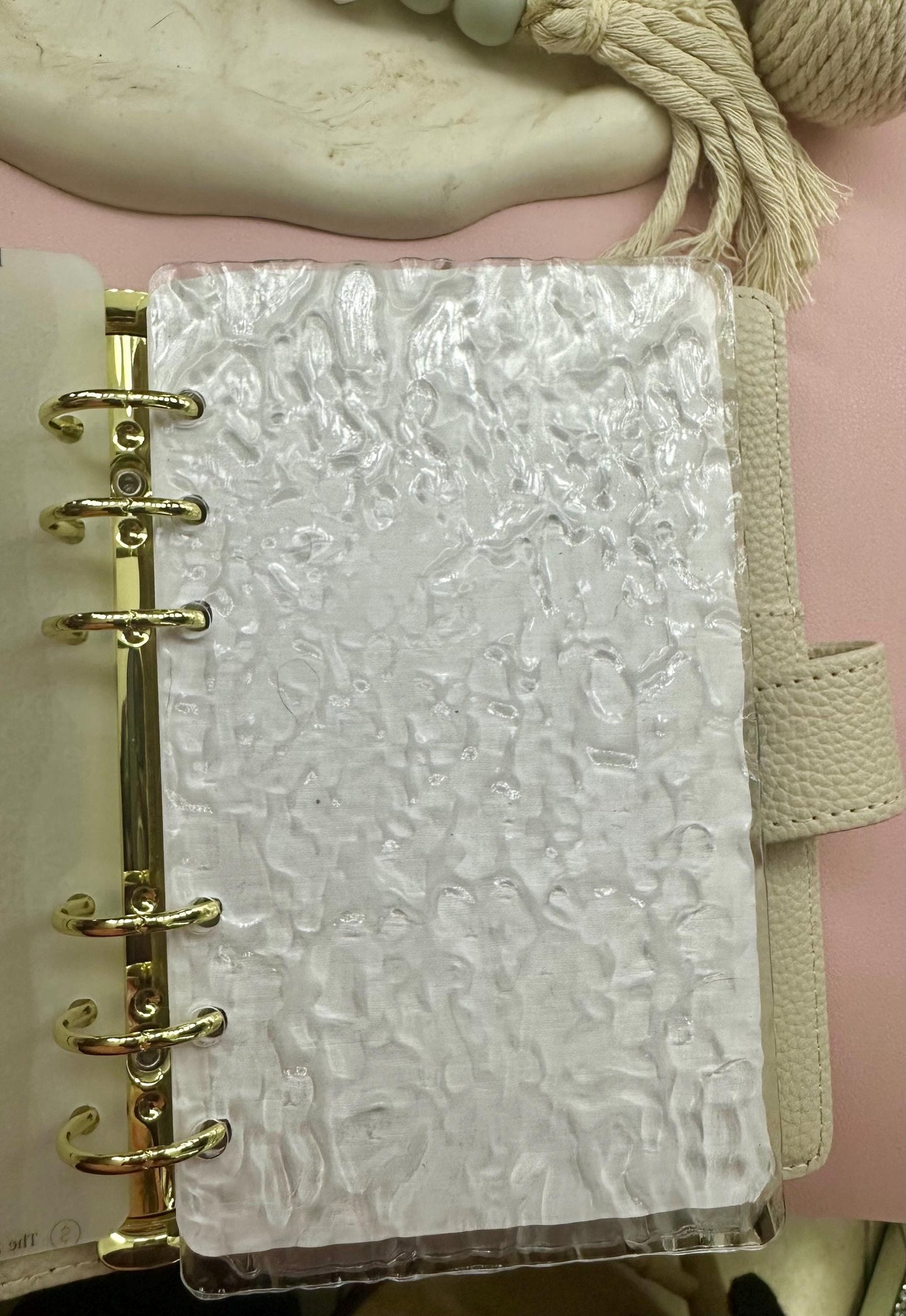 Water Ripple Acrylic Dashboard | A6 Planner Divider | Textured Binder Insert | Minimal Luxe Budget Accessory