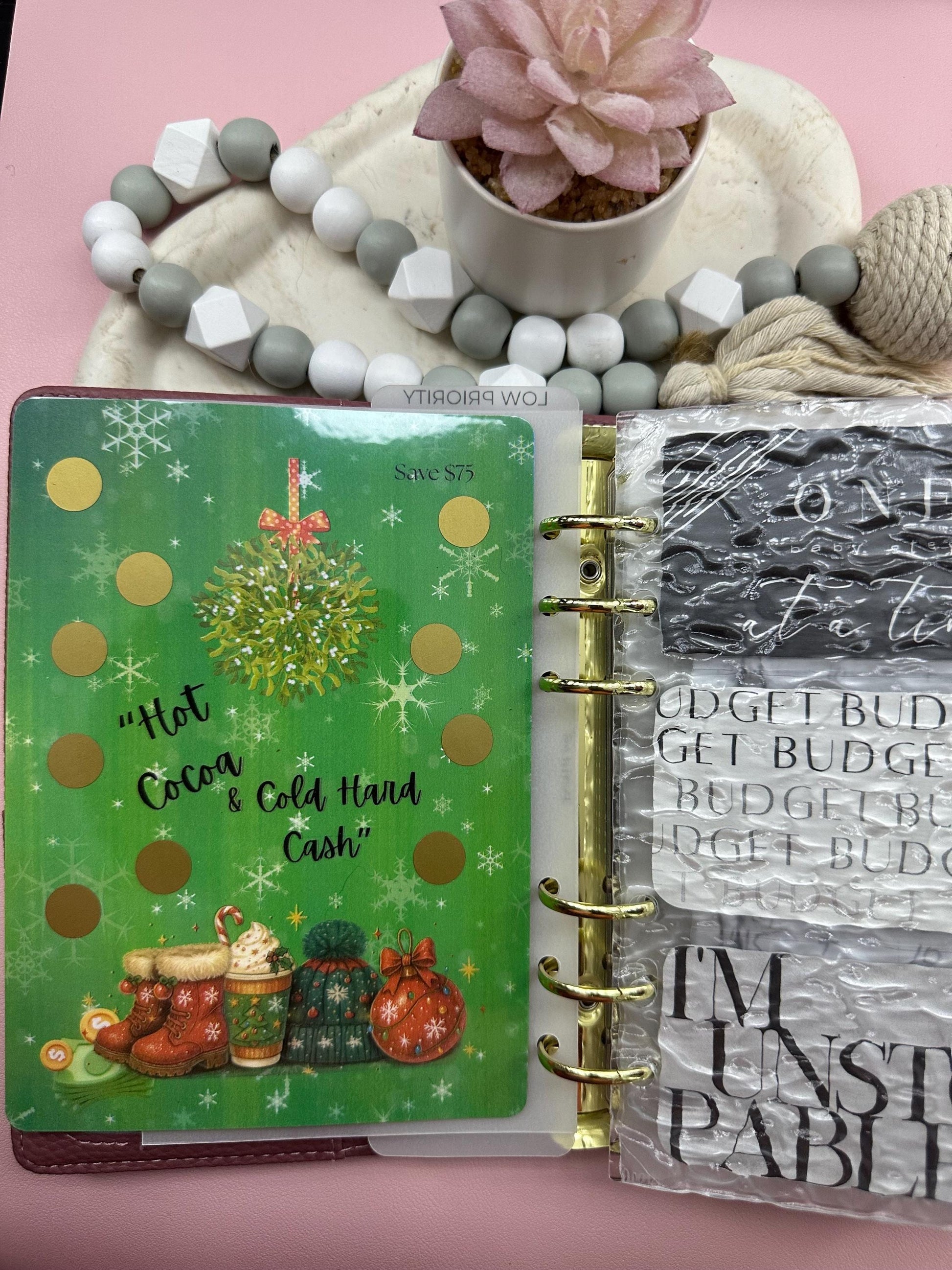 A5 Christmas Scratch-Off Savings Tracker: Hot Cocoa Budget Game