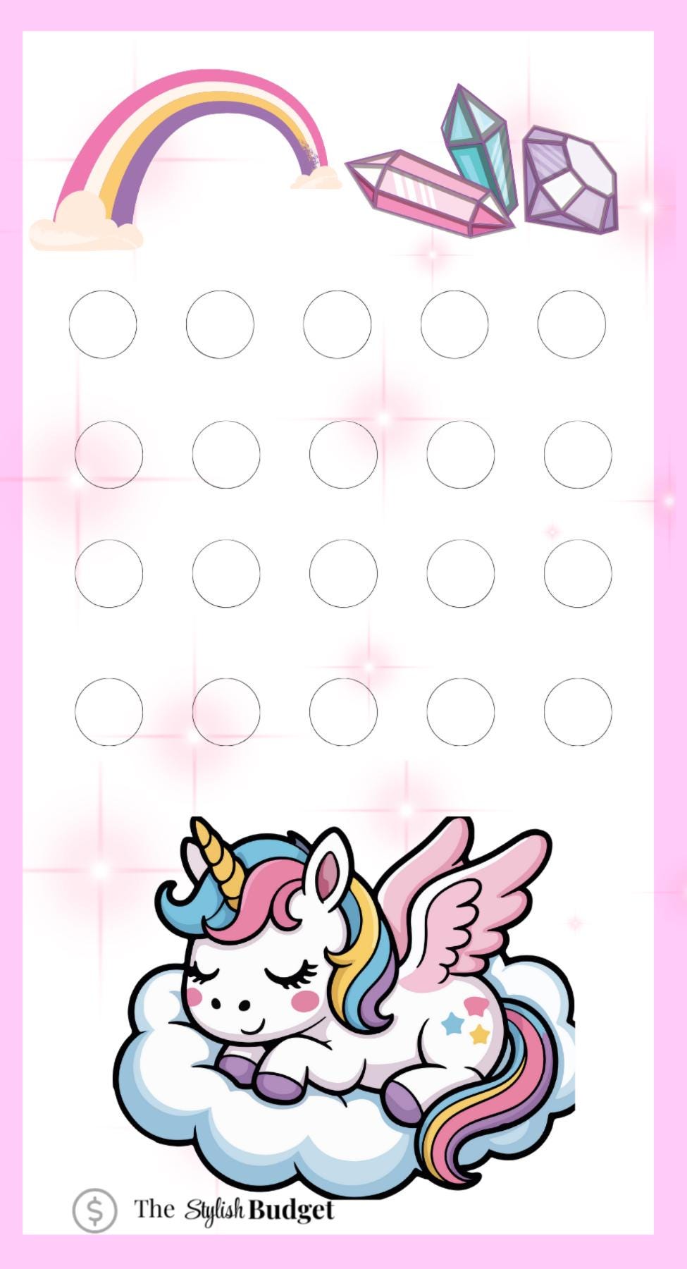 Unicorn Savings Challenge: A6/A5 Budget Tracker (Digital Download)