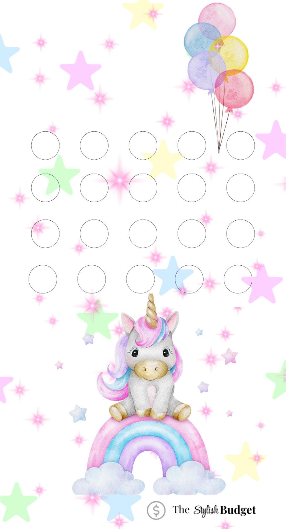 Unicorn Savings Challenge: A6/A5 Budget Tracker (Digital Download)
