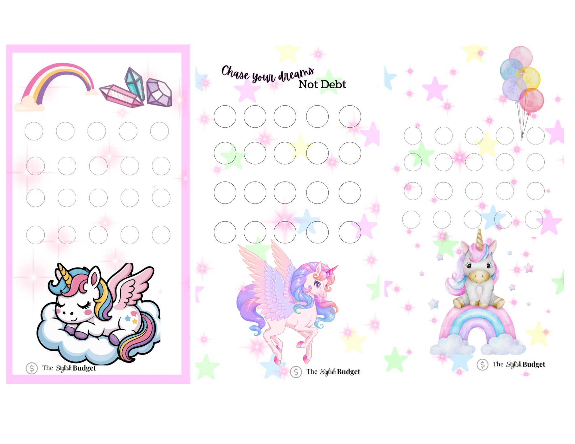 Unicorn Savings Challenge: A6/A5 Budget Tracker (Digital Download)