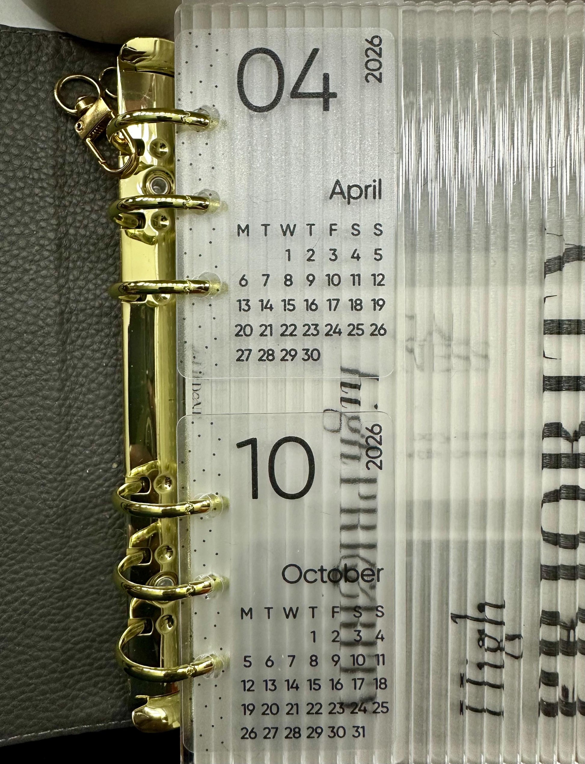 2026 Mini Vellum Calendar Dividers: A6 Budget Planner Inserts Set of 12