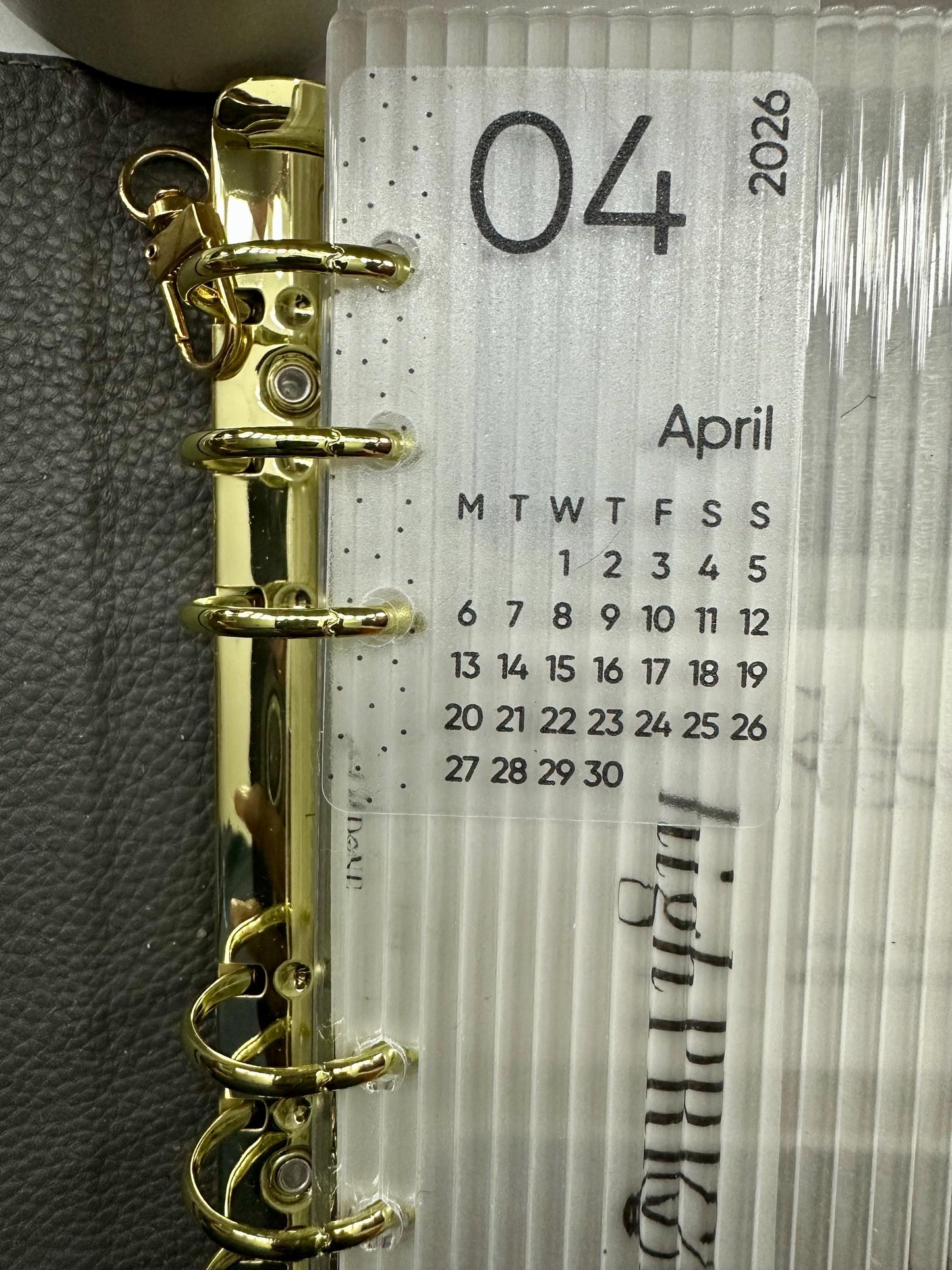 2026 Mini Vellum Calendar Dividers: A6 Budget Planner Inserts Set of 12